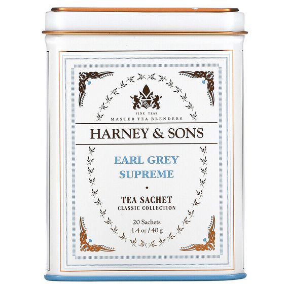 Harney &amp; Sons, Качественные сорта чая, эрл грей Supreme, 20 саше, 40 г (1,4 унции)