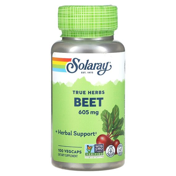 Solaray, Свекла, 605 мг, 100 вегетарианских капсул