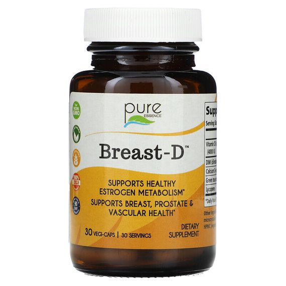 Pure Essence, Breast-D, 30 вегетарианских капсул