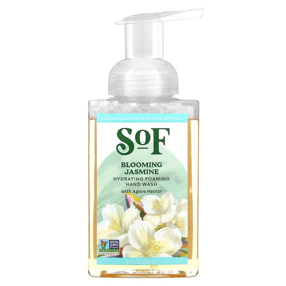 SoF, увлажняющая пенка для мытья рук с нектаром агавы, цветущий жасмин, 236 мл (8 жидк. унций)