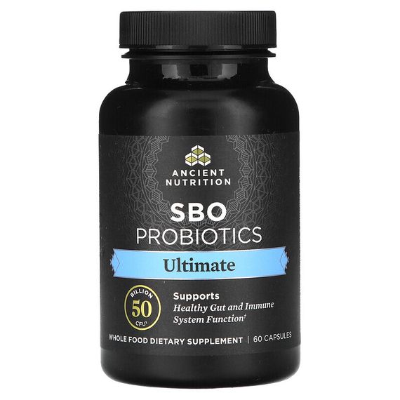 Dr. Axe / Ancient Nutrition, SBO Probiotics, Ultimate, 50 млрд КОЕ, 60 капсул