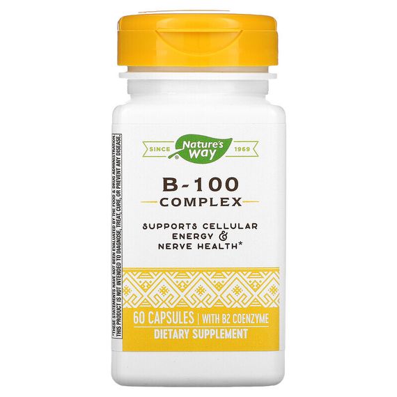 Nature&#39;s Way, Комплекс B-100 с коэнзимом B2, 60 капсул