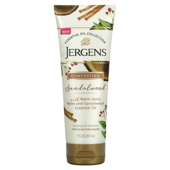 Jergens, Essential Oil Collection, масло для тела, сандаловое дерево, 207 мл (7 жидк. Унций)