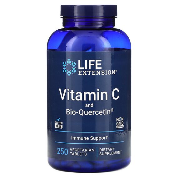 Life Extension, Витамин С и фитосома с биокверцетином, 250 вегетарианских таблеток