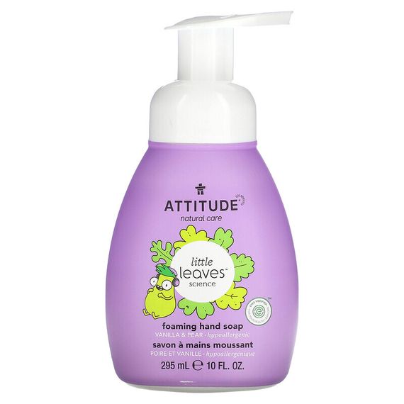 ATTITUDE, Little Leaves Science, пенящееся мыло для рук, ваниль и груша, 295 мл (10 жидк. Унций)