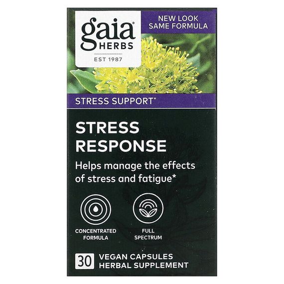 Gaia Herbs, Stress Response, 30 веганских капсул