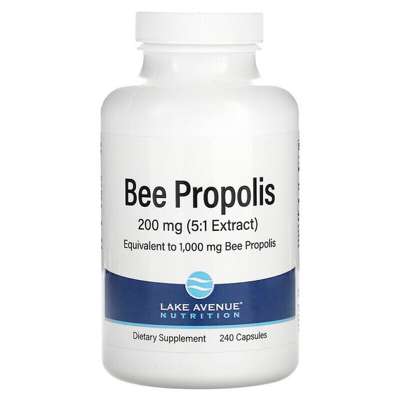 Lake Avenue Nutrition, пчелиный прополис, экстракт 5:1, эквивалент 1000 мг, 240 капсул