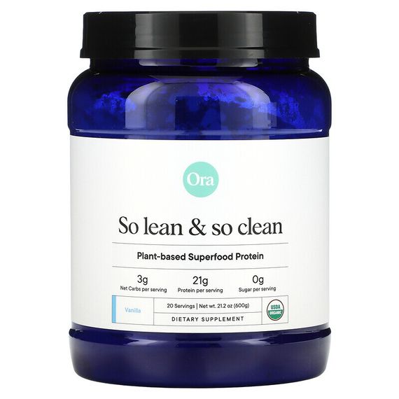 Ora, So Lean &amp; So Clean, органический и растительный суперпродукт, ваниль, 600 г (21,2 унции)