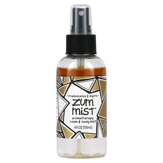 ZUM, Zum Mist, ароматерапевтический спрей для комнаты и тела, Frankincense &amp; Myrrh (ладан и мирра), 118 мл (4 жидк. унции)