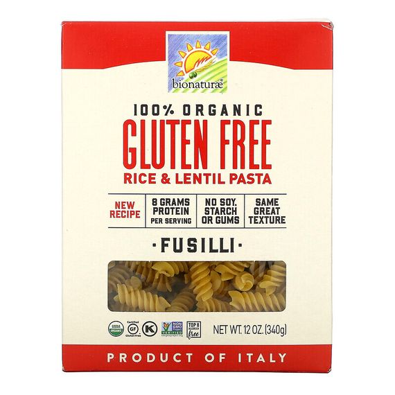 Bionaturae, 100% Organic Gluten Free Rice &amp; Lentil Pasta, 12 oz (340 g)