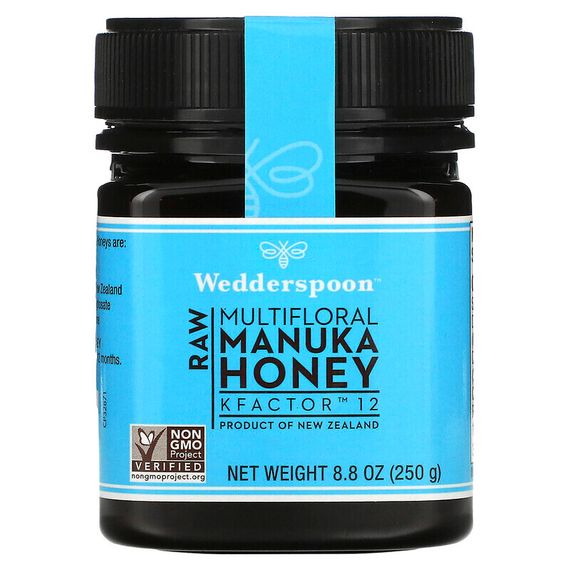 Wedderspoon, Необработанный многоцветковый мед манука, KFactor 12, 250 г (8,8 унции)