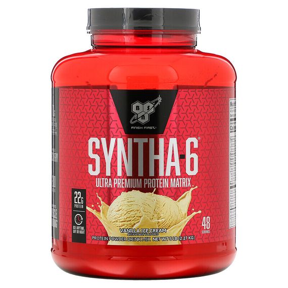 BSN, Syntha-6, протеиновая матрица премиального качества, со вкусом ванильного мороженого, 2,27 кг (5 фунтов)