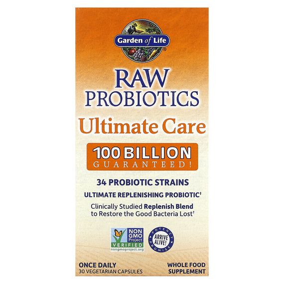 Garden of Life, RAW Probiotics Ultimate Care, 30 вегетарианских капсул