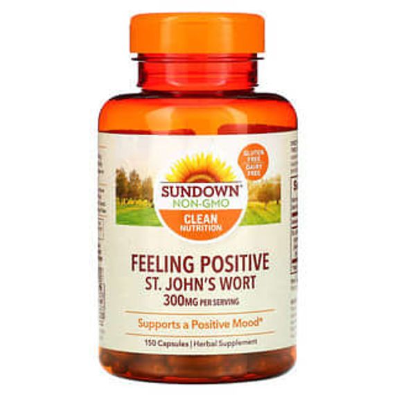 Sundown Naturals, Feeling Positive, зверобой, 150 мг, 150 капсул