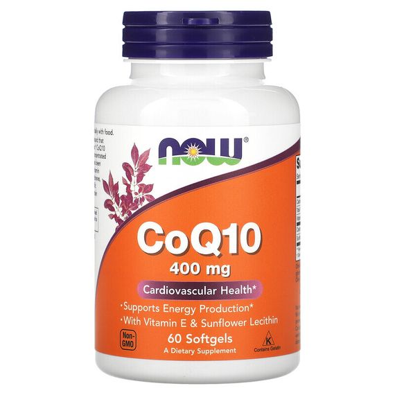 NOW Foods, коэнзим Q10, 400 мг, 60 капсул