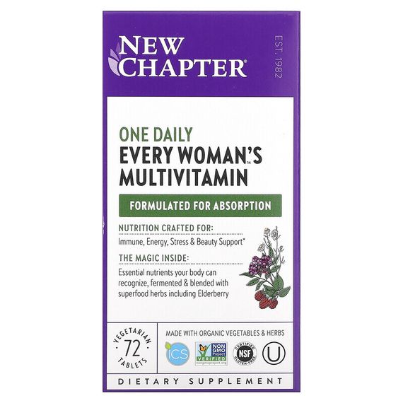 New Chapter, Every Woman&#39;s One Daily Multivitamin, 72 вегетарианские таблетки