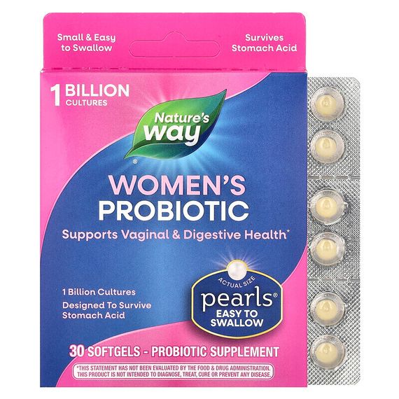 Nature&#39;s Way, Probiotic Pearls для женщин, вагинальное здоровье и здоровье кишечника, 30 мягких желатиновых капсул