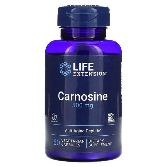 Life Extension, Карнозин, 500 мг, 60 вегетарианских капсул