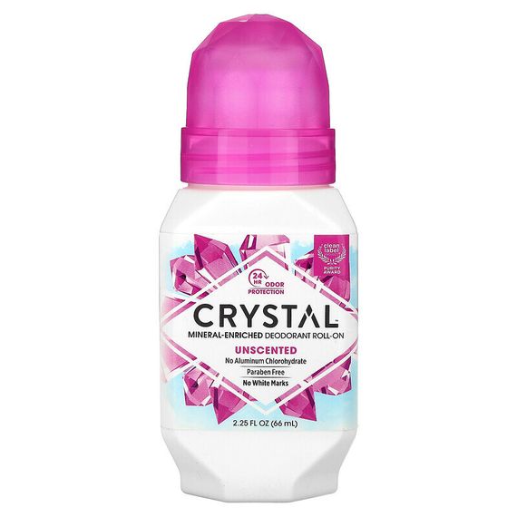Crystal, минеральный шариковый дезодорант, без запаха, 66 мл (2,25 жидк. унции)
