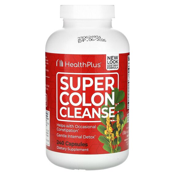 Health Plus Inc., Super Colon Cleanse, превосходное средство для очищения толстой кишки, 240 капсул