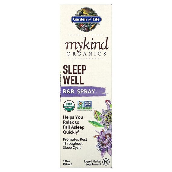 Garden of Life, MyKind Organics, Sleep Well, спрей для улучшения качества сна, 58 мл (2 унции)