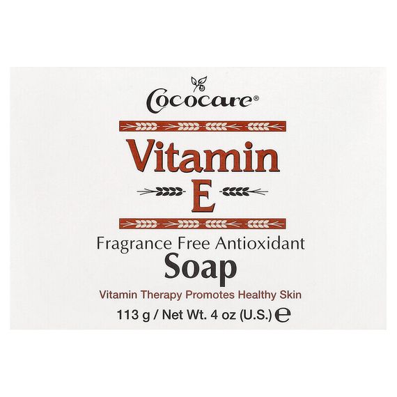Cococare, Мыло с витамином E, антиоксидант без отдушек, 113 г (4 унции)