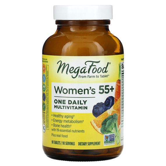 MegaFood, мультивитамины для женщин старше 55 лет, для приема один раз в день, 90 таблеток