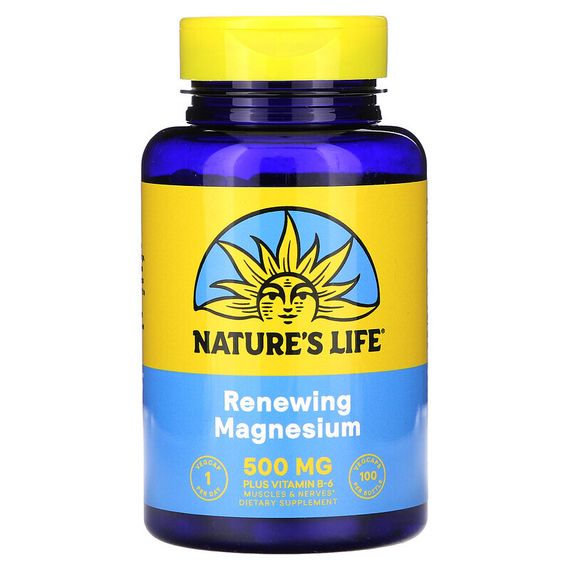Nature&#39;s Life, магний, 500 мг, 100 вегетарианских капсул