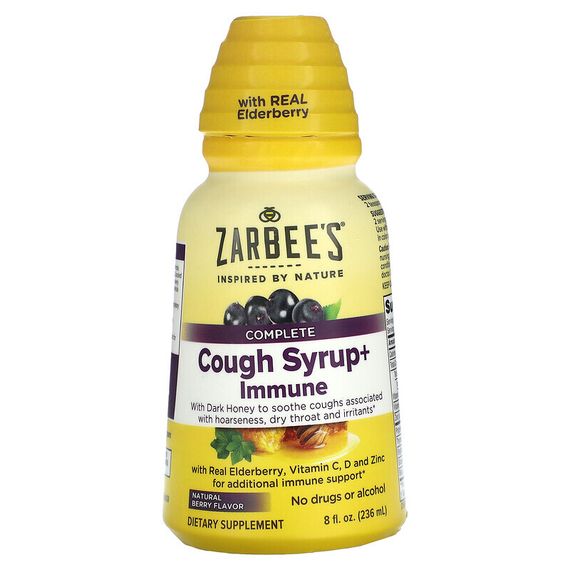 Zarbee&#39;s, Комплексная добавка, сироп от кашля и средство для укрепления иммунитета, натуральный ягодный вкус, 236 мл