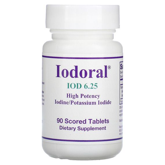 Optimox Corporation, Iodoral, ИОД, 6,25 мг, 90 делимых таблеток