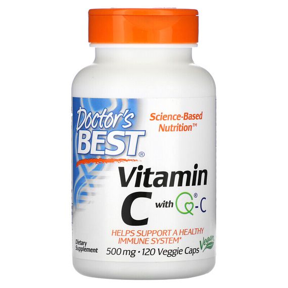 Doctor&#39;s Best, Витамин C с Quali-C, 500 мг, 120 вегетарианских капсул