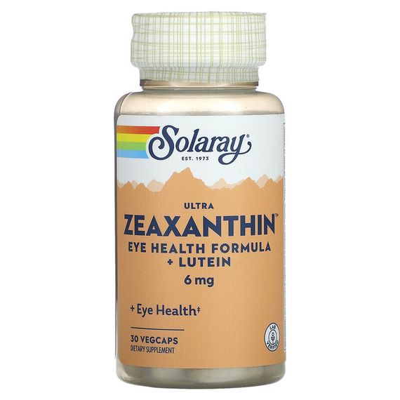 Solaray, Ультра зеаксантин, 6 мг, 30 капсул на растительной основе