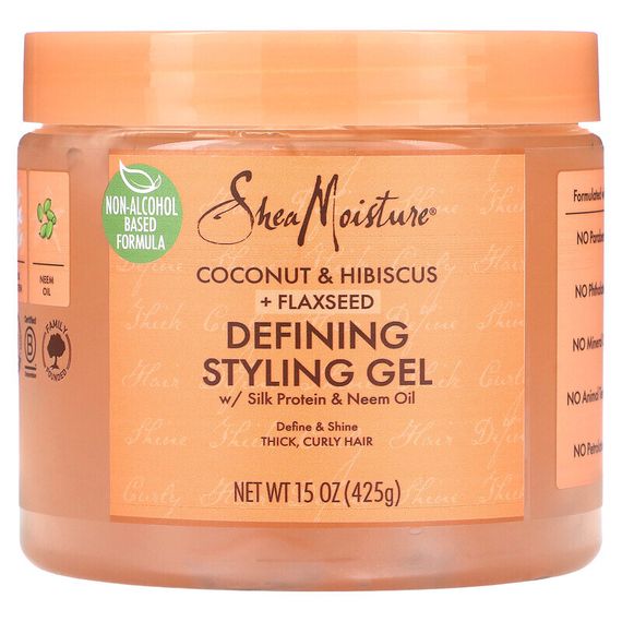 SheaMoisture, Гель для укладки, кокос, гибискус и льняное семя, 425 г (15 унций)