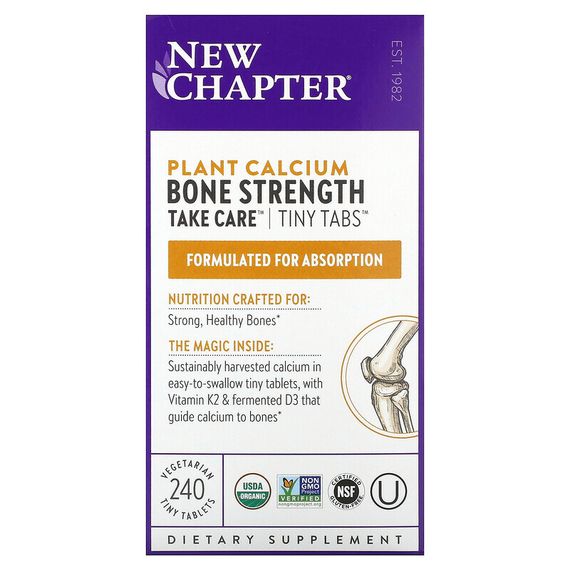 New Chapter, Bone Strength Take Care, добавка для укрепления костей с растительным кальцием, 240 вегетарианских мини-таблеток
