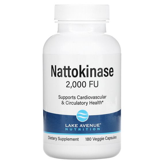 Lake Avenue Nutrition, наттокиназа, протеолитический фермент, 2000 FU, 180 растительных капсул