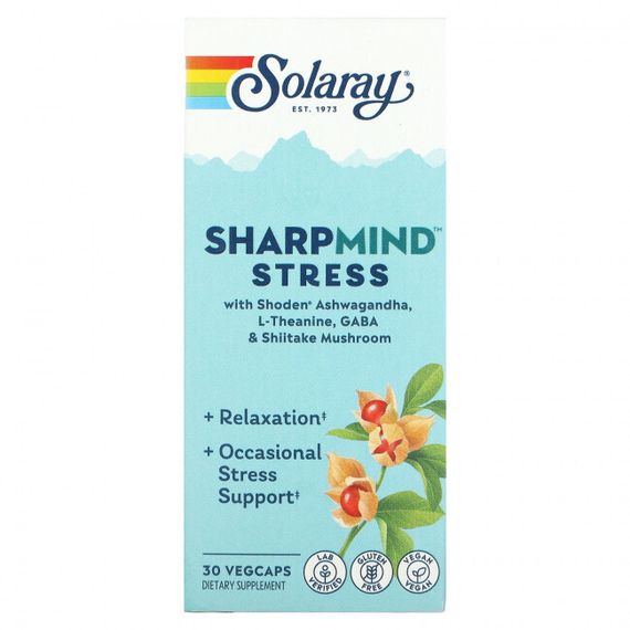 Solaray, SharpMind Stress`` 30 растительных капсул