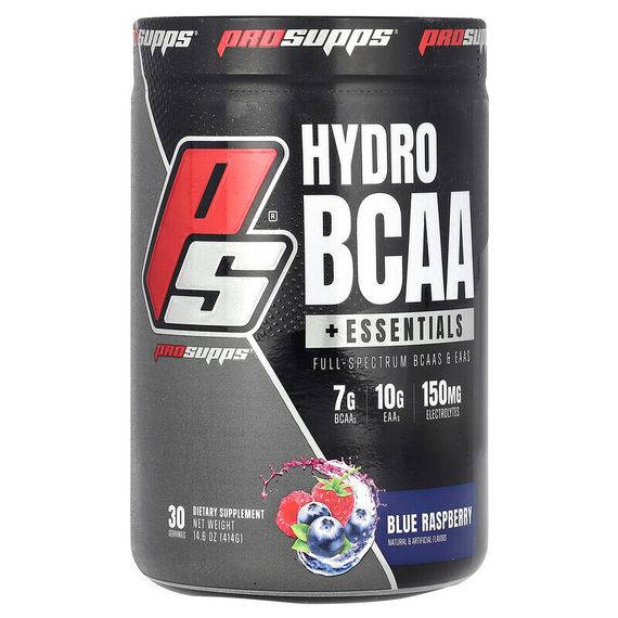 ProSupps, Hydro BCAA +Essentials, добавка с электролитами и аминокислотами, голубая малина, 414 г (14,6 унции)