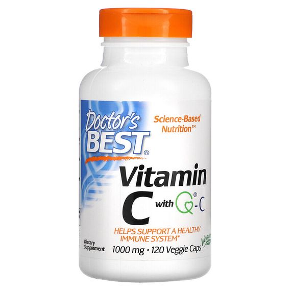 Doctor&#39;s Best, Витамин С с Q-C, 1000 мг, 120 вегетарианских капсул