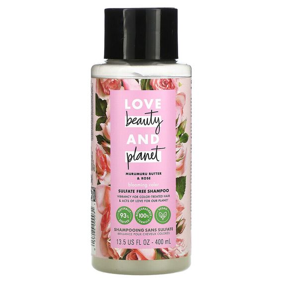 Love Beauty and Planet, Blooming Color Shampoo, Murumuru Butter &amp; Rose, 13.5 fl oz (400 ml)