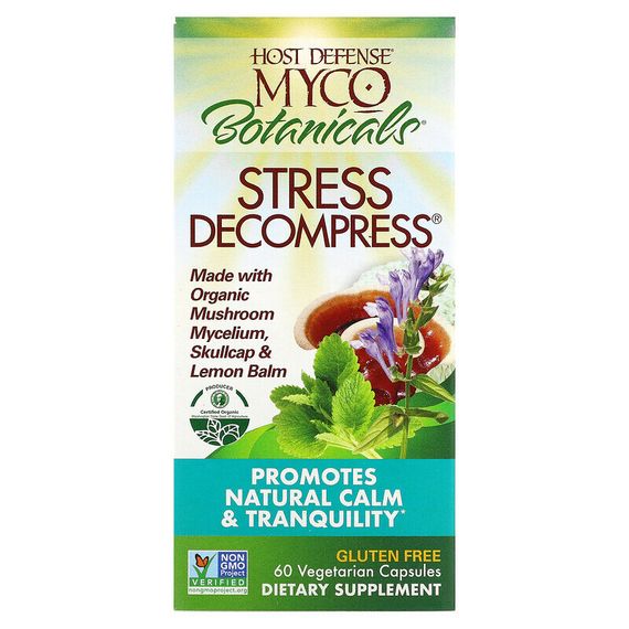 Fungi Perfecti Host Defense, MycoBotanicals, Stress Decompress, 60 вегетарианских капсул