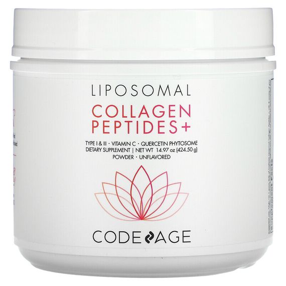 CodeAge, Липосомальный порошок, пептиды коллагена +, без добавок, 424,50 г (14,97 унции)