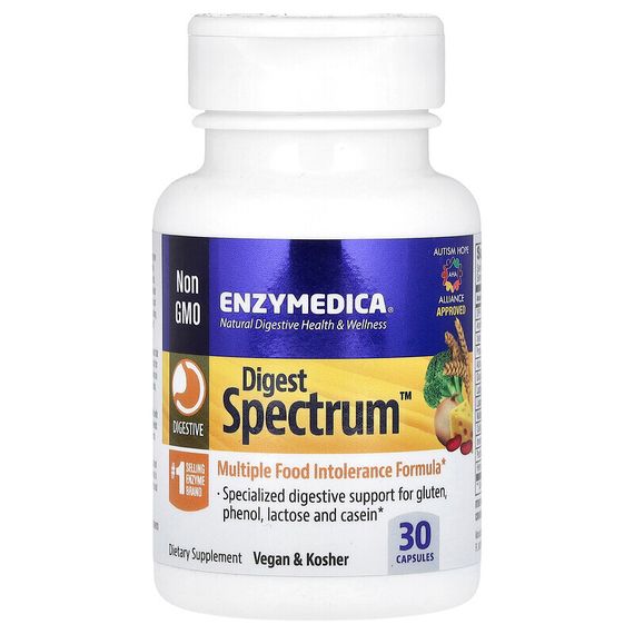Enzymedica, Digest Spectrum, комплексное средство для пищевой непереносимости, 30 капсул