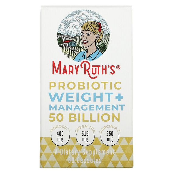 MaryRuth Organics, Пробиотик для контроля веса и контроля веса, 50 млрд, 60 капсул