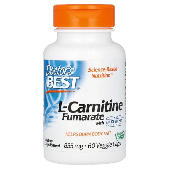 Doctor&#39;s Best, L-карнитин фумарат с карнитинами Biosint, 855 мг, 60 вегетарианских капсул