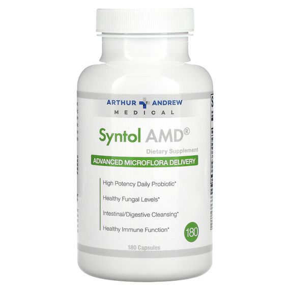 Arthur Andrew Medical, Syntol AMD, Advanced Microflora Delivery, средство для здоровой микрофлоры, 500 мг, 180 капсул