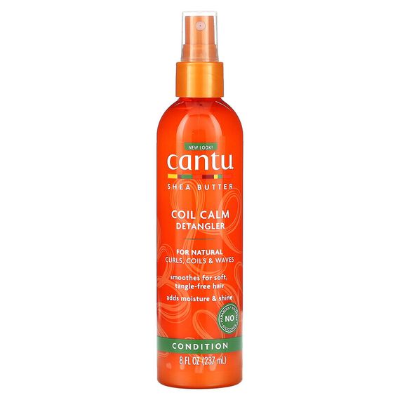 Cantu, Shea Butter Coil Calm Detangler, For Natural Curls, Coils &amp; Waves, 8 fl oz (237 ml)
