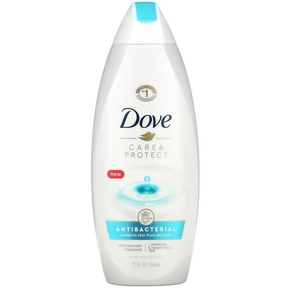 Dove, Care &amp; Protect, Антибактериальный гель для душа, 22 жидких унции (650 мл)