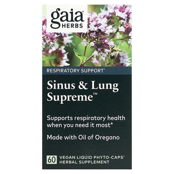 Gaia Herbs, Sinus &amp; Lung Supreme, 60 Vegan Liquid Phyto-Caps