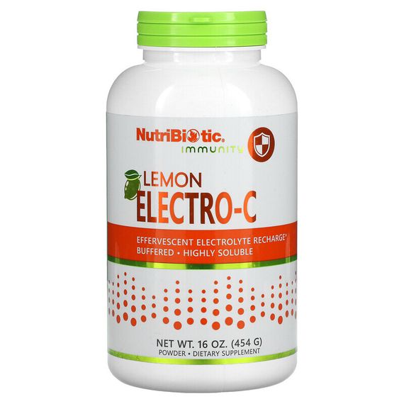 NutriBiotic, Immunity, Лимонный порошок Electro-C, 16 унций (454 г)