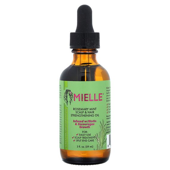 Mielle, Scalp &amp; Hair Strengthening Oil, Rosemary Mint, 2 fl oz (59 ml)